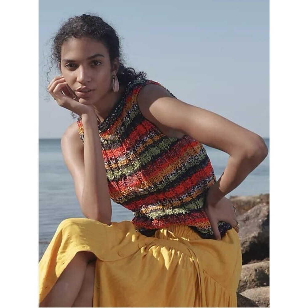 Anthropologie Multicolor Striped Sleeveless Knit Top